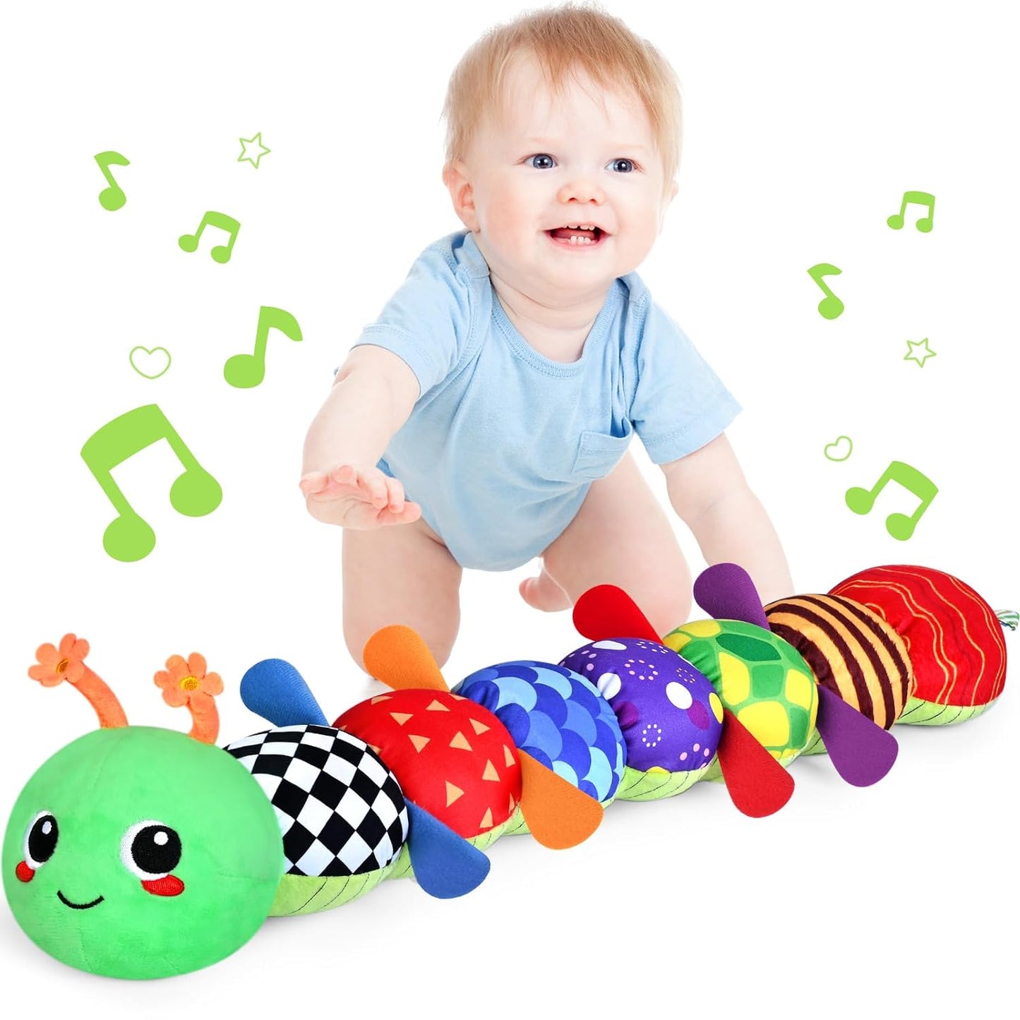 Hommyx Musical Sensory Crocodile Toy for Babies