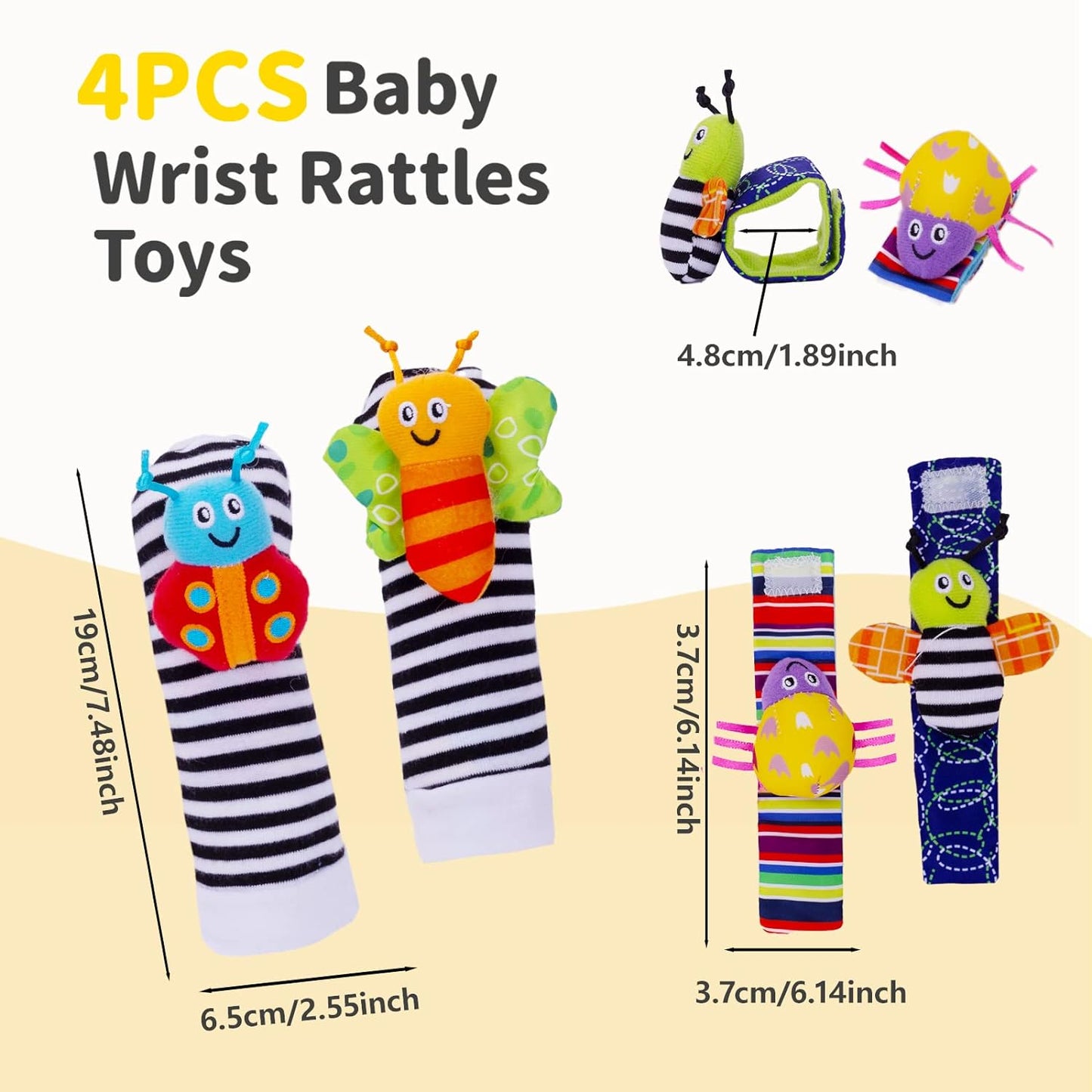 Hommyx Sensory Rattle Socks and Bracelets Set for Babies