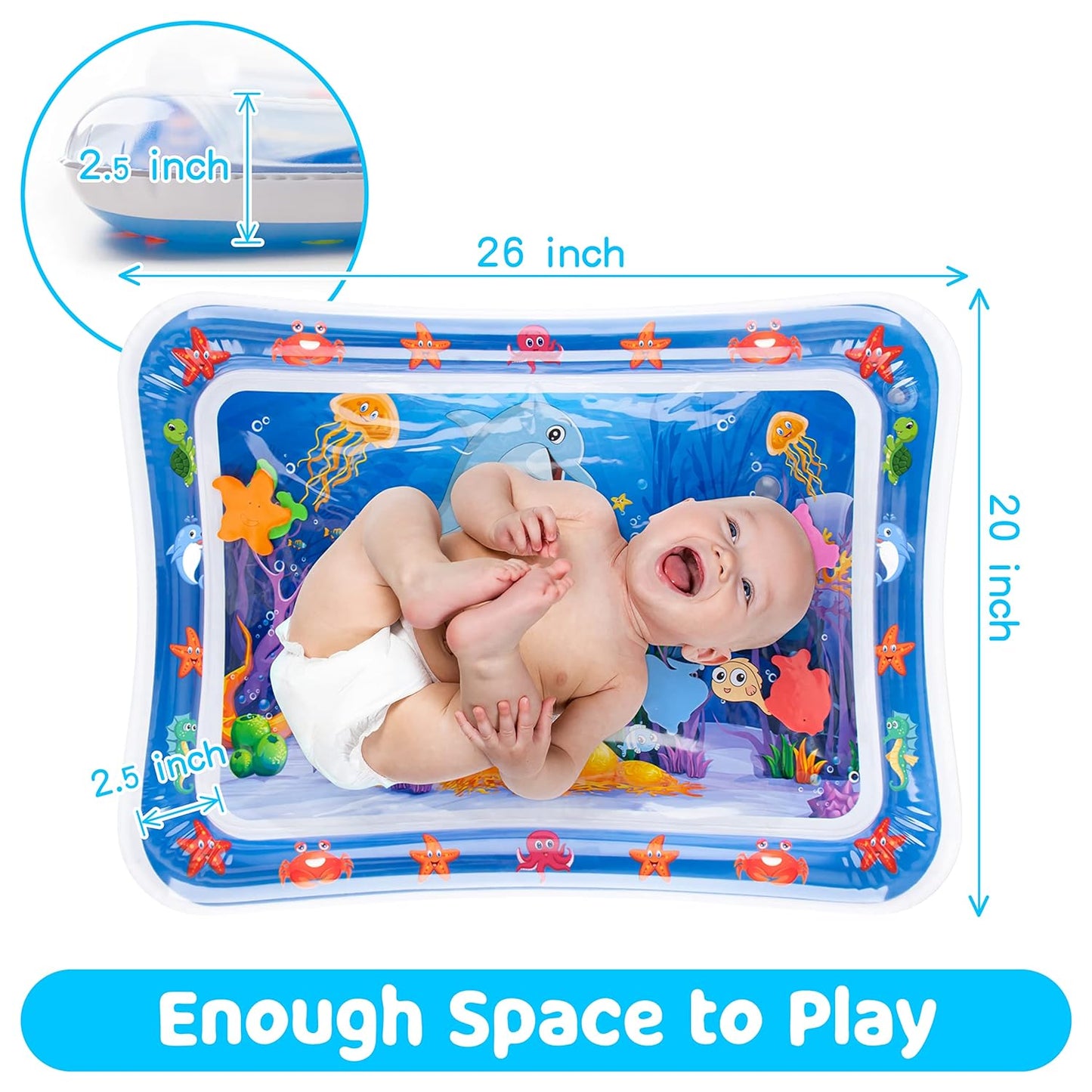 Hommyx Baby Water Play Mat for Tummy Time