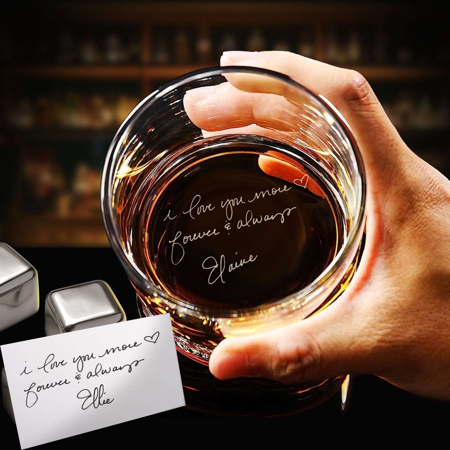 Personalized Handwriting Whiskey Glass