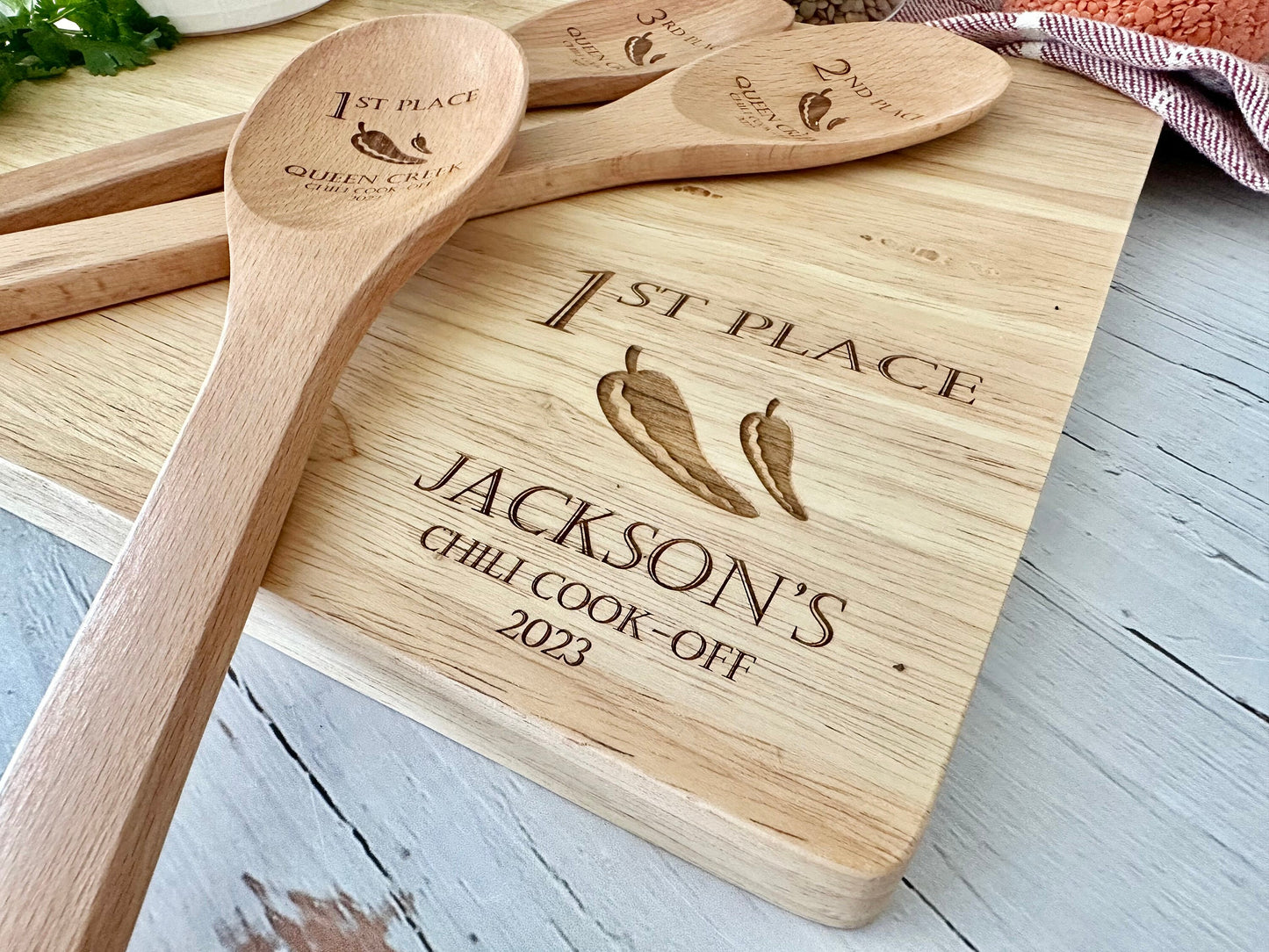Personalized wooden spoon and Board