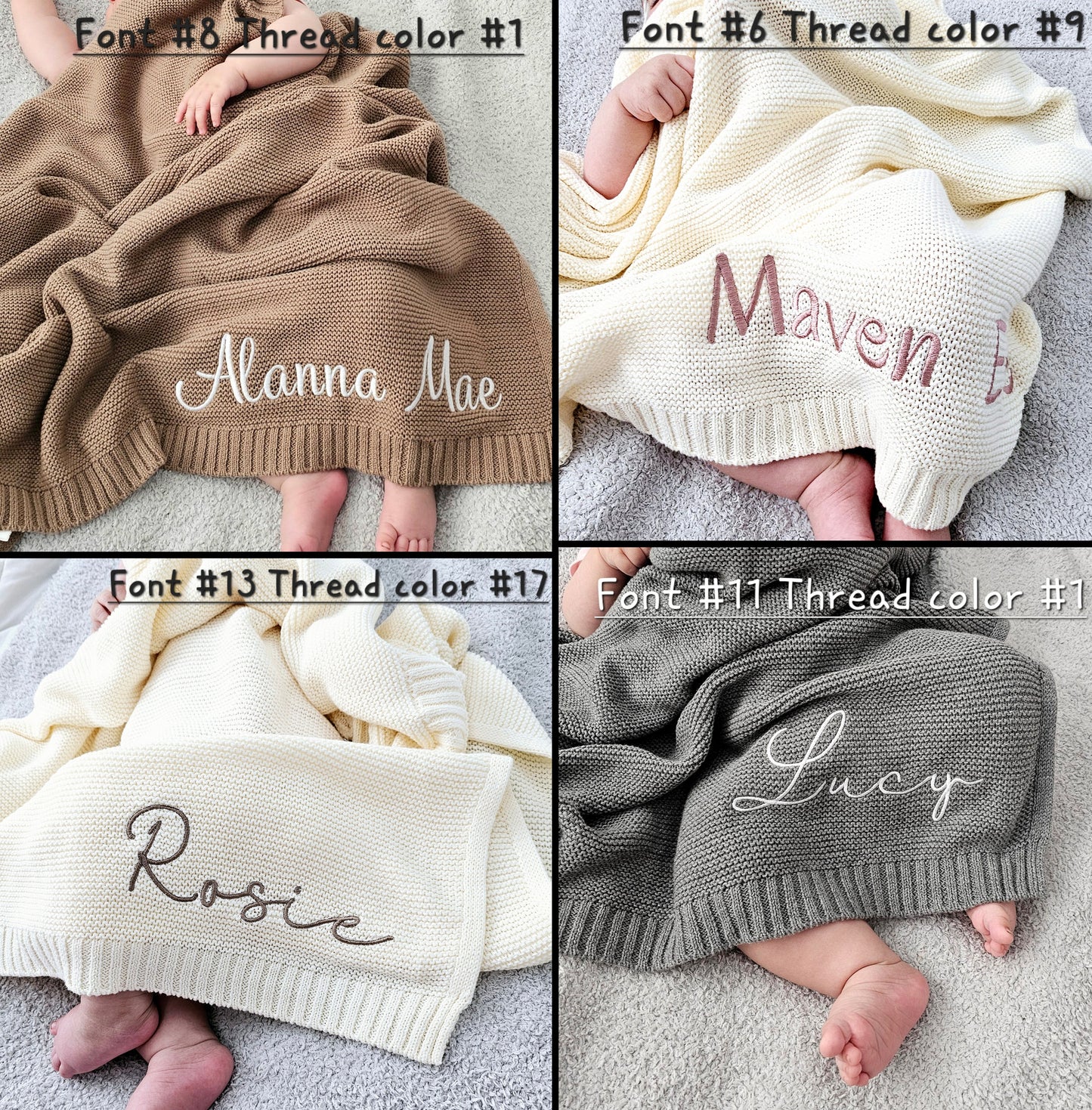 Personalized Embroidered Name Baby Blanket
