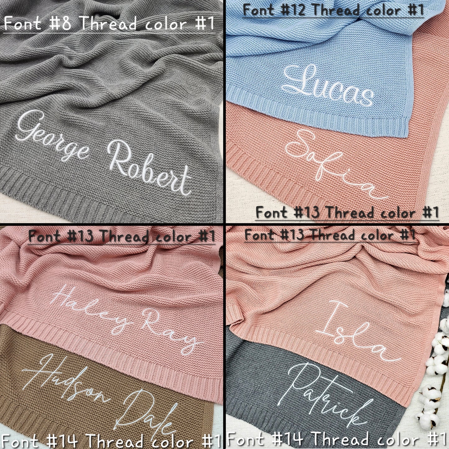 Personalized Embroidered Name Baby Blanket
